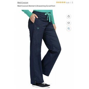 Med Couture Signature Quick Dry Stretch Women's Scrub Pants -Large - Navy Blue